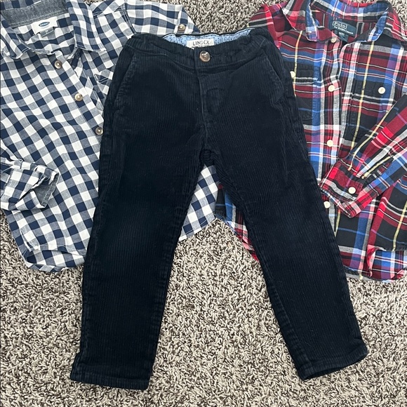 Bundle 3T Lindex Corduroy Pants and Two Long Sleeve Shirts Set - Picture 6 of 7